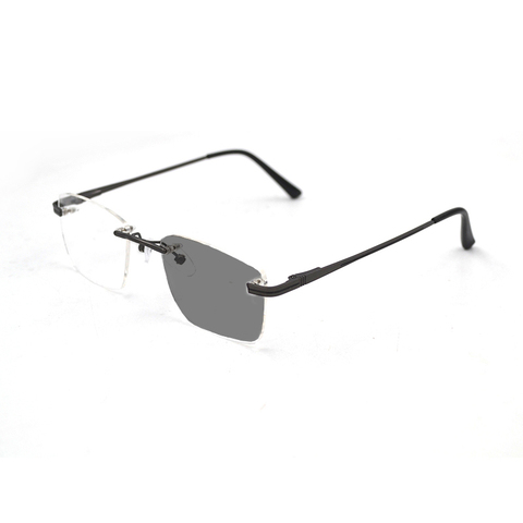 Rimless Photochromic Myopia Sunglasses for Women Men Business Shortsighted Eyeglasses Fashion Nearsighted Glasses 0,-1.0~-6.0 N5 ► Photo 1/6