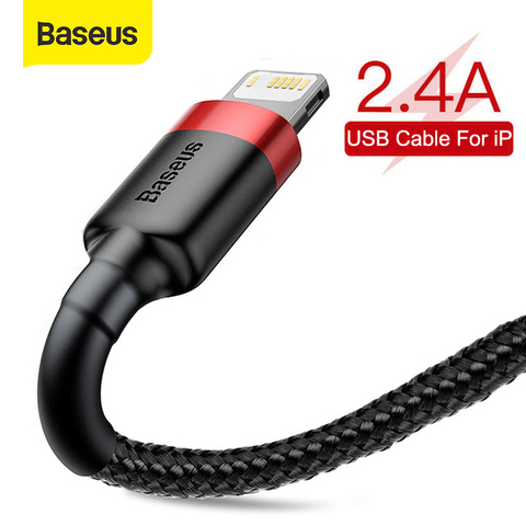 Baseus USB Cable for iPhone SE 11 Pro Max Xs X Cable 2.4A Fast Charging Cable for iPhone 7 8 Plus Charger Cable USB Data Cord ► Photo 1/6