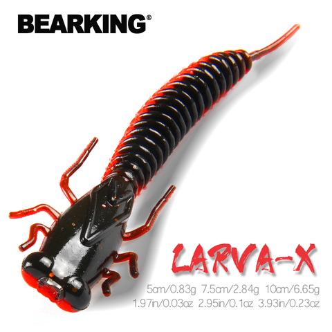 BEARKING Larva Soft Lures 50mm 75mm 100mm Artificial Lures Fishing Worm Silicone Bass Pike Minnow Swimbait Jigging Plastic Baits ► Photo 1/6