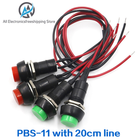 PBS-11B 2PIN 12mm No Lock Self-Lock ON OFF Push Button Momentary Switch 3A 150V ► Photo 1/6