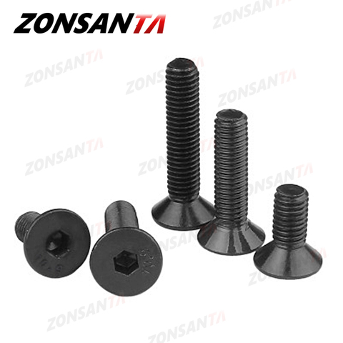 ZONSANTA M2 M2.5 M3 M4 M5 M6 Din7991 Carbon steel Bolt DIY Hexagon Hex Socket Flat Head Countersunk Screw Black Furniture screws ► Photo 1/6