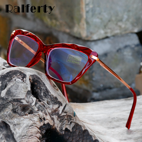 Ralferty 2022 Reading Glasses Women Anti Blue Light Cat Eye Glasses Frame Red Presbyopic Hyperopia Glasses Grade 1.0 1.75 2.5 ► Photo 1/6