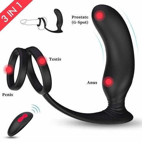 Anal With Cock Ring And Ball Loop Remote Control 10 Vibration Modes Anal Plug Prostate Stimulator Sex Toys For Men Women Couples ► Photo 1/6