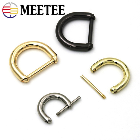 Meetee 5/10pcs ID13/16/20mm Metal D Ring Buckle Bags Ring Screw Replace Hanging Hook DIY Luggage Decor Buckles Hardware Parts ► Photo 1/6