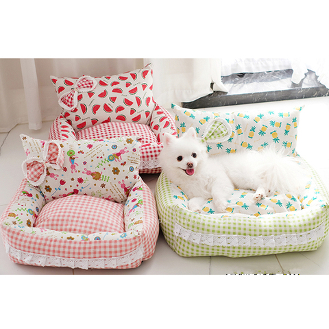 Princess Pink Pet Dog Bed Soft Lovely Pastoral Cat kennel Sofa for Small Medium Dogs Sweet Pet House Bichon Teddy Dog Supplies ► Photo 1/1