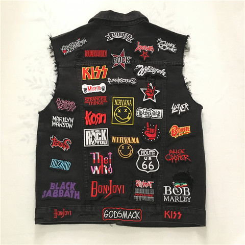Rock Music Metal Band Patches Iron On For Clothing Punk Embroideried Patch Badges Clothes Stickers DIY Appliques Stripes ► Photo 1/6