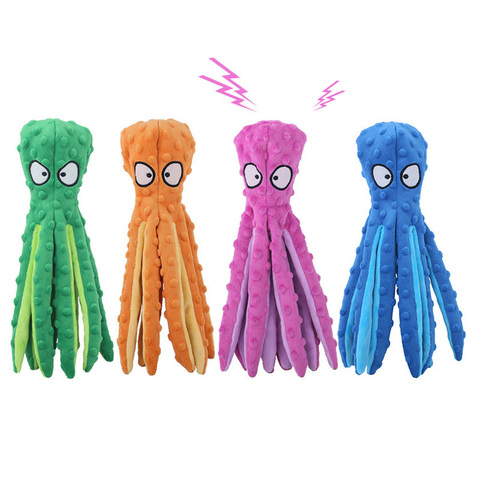 8 Legs Octopus Soft Stuffed Plush Dog Toys Outdoor Play Interactive Squeaky Dogs Toy Sounder Sounding Paper Chew Tooth toy ► Photo 1/6