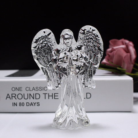 Hot Praying Guardian Standing Angel Crystal Figurines Statue For Christening Baptism Party Favors ► Photo 1/6
