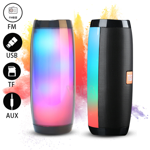 TG157 Portable Speaker Bluetooth  Loudspeaker Column  FM Radio Bass Stereo Waterproof With LED Lights Audio Microphone ► Photo 1/6