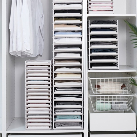 Drawer type clothes Folder Layered Separator Wardrobe storage rack Sundries Shelf Bedroom Wardrobe Closet ► Photo 1/6