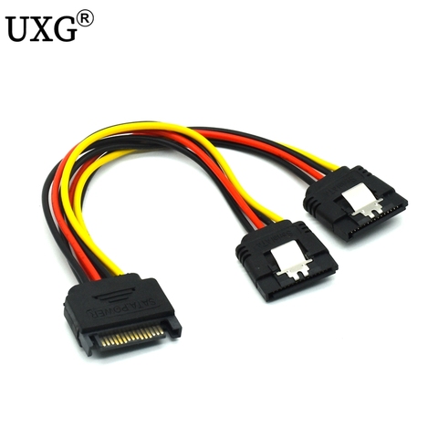 SATA Power Cable Splitter Molex 4pin Male to Serial ATA 15pin x 2 Female Splitter Y Hard Drive Cables for Bitcoin Miner Mining ► Photo 1/6