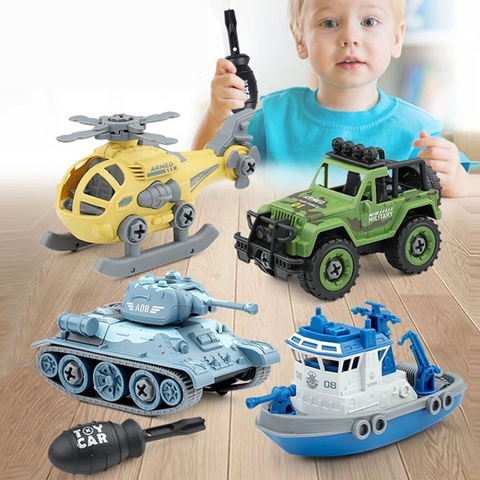 NEW HOT SALE Nut Disassembly Toys Engineering Truck Excavator Tank Helicopter Car Model Screw Creative Tool Education Boys Toys ► Photo 1/6