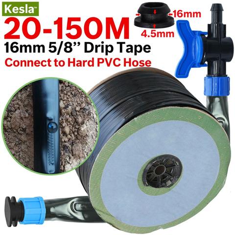 KESLA 16mm 0.2mm Thick Drip Irrigation Tape 5/8'' 20cm Emitter Dropper Spacing Greenhouse Garden Connected to Hard PVC Hose Pipe ► Photo 1/6