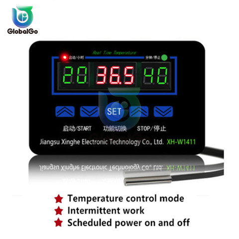 XH-W1411 LCD Display Digital Thermostat Multifunction Temperature Controller Sensor Switch -55~120 Degrees AC110-220V DC 12V ► Photo 1/6