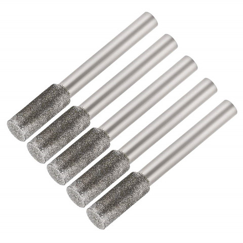 5PCS Diamond Coated Cylindrical Burr 4mm Chainsaw Sharpener Stone File Chain Saw Sharpening Carving Grinding Tools ► Photo 1/5