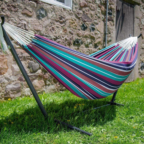 Indoor Comfort Durability Yard Striped Hanging Chair Large Chair Hammocks Hanging Chair Thick Canvas Stripe Bed Hammock New G2 ► Photo 1/5