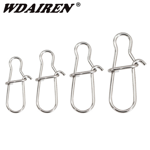 50pcs/Lot Stainless SteelFishing Lures Connector Swivels Interlock Pin Snap 4#-12# Rolling Swivel For Fishhook Accessories ► Photo 1/6