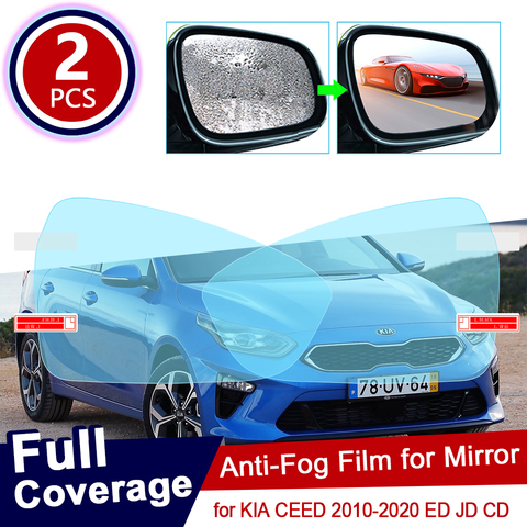 for KIA CEED 2010~2022 ED JD CD Full Cover Anti Fog Film Rearview Mirror Rainproof Clear Anti-fog Films Car Accessories 2022 ► Photo 1/6