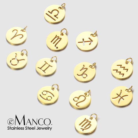 eManco diy Stainless Steel 12 zodiac charms for jewelry making designer charms for bracelet making ► Photo 1/5