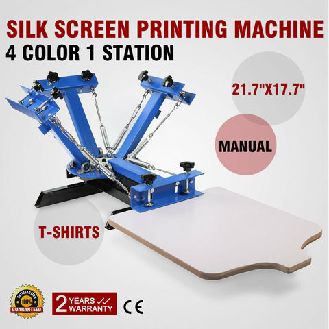 Screen Printing Machine 4 Color 1 Station Silk Screen Printing Press For T-Shirt DIY Printing With Removable Pallet ► Photo 1/6