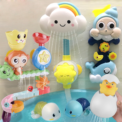 QWZ New Water Spray Bath Toys Baby Bathroom Bathtub Faucet Shower Toys Strong Suction Cup Childern Water Game For Kids Gifts ► Photo 1/6