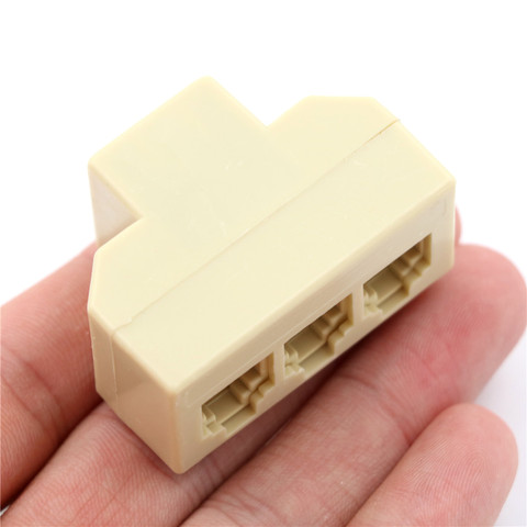 One Piece 6P4C RJ11 Telephone Splitter 3 Way Adapter 1 M To 3 F RJ-11 6P4C Phone Jack Splitter ► Photo 1/6