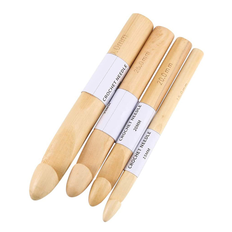 1Pcs15/20/25/30mm Wooden Crochet Hooks Knitting Needles Sewing Tool DIY Scarf Knitting Accessories Household Home Knitting Weave ► Photo 1/6