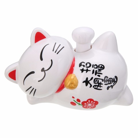 1pc New Solar Powered Lucky Maneki Neko Waving Beckoning Fortune Cat Car Decor ► Photo 1/4