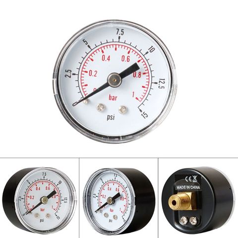 Pressure Gauge 40mm 1/8 BSPT Rear Back 15 30 60 160 200 300 PSI & Bar for Air Gas Wate Fuel ► Photo 1/6