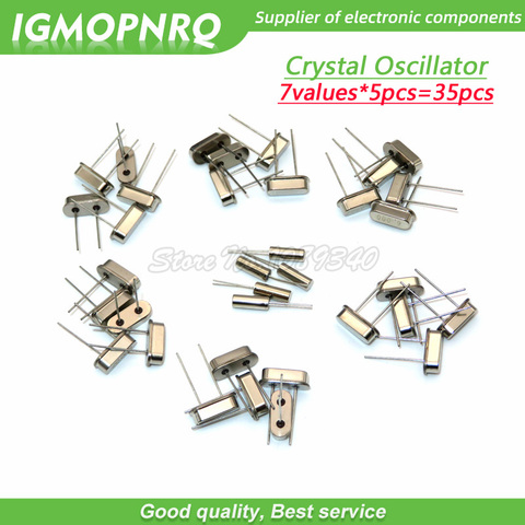 7values*5pcs=35pcs 32.768Khz 6.000Mhz 8.000Mhz 11.0592Mhz 12.000Mhz 16.000Mhz 20.000Mhz each 5pcs Crystal Oscillator HC-49S ► Photo 1/1