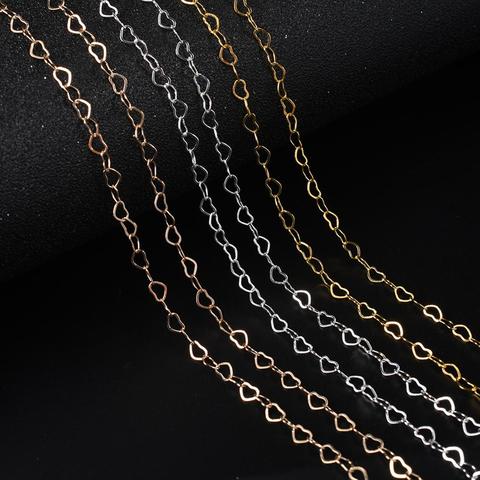 2Meters Rhodium Gold Color Heart Shape Bracelet Necklace Link Chains For Jewelry Making Supplies DIY Handmade Craft Accessories ► Photo 1/6