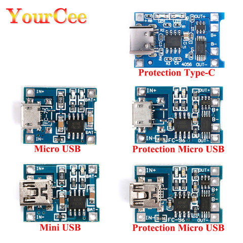 5Pcs 5V 1A USB Micro USB Type C 18650 Lithium Battery Charging Board Charger Controller Module Protection Dual Functions Control ► Photo 1/6