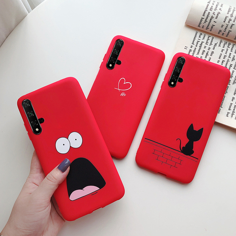 For Huawei Nova 5T Case Liquid Silicone Matte Soft Cover For Honor