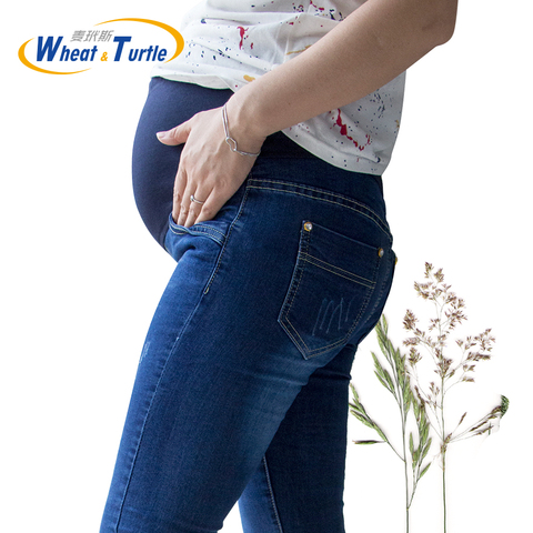 Buy Online Wheat Turtle Brand Maternity Jeans Pregnancy Clothes Denim Overalls Skinny Pants Trousers Clothing For Pregnant Women Plus Size Alitools