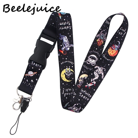 Outer Space Astronauts Lanyards Cool Neck Strap webbings ribbons Phone Keys ID Card Holder Lanyard For Keys DIY Hang Ropes gifts ► Photo 1/5