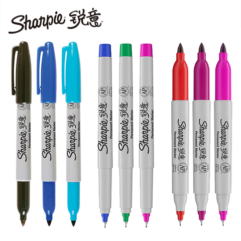 1pcs Sharpie Oil Marker Pens Colored Markers Art Pen Permanent Colour  Waterproof Double Head Office Stationery ► Photo 1/6