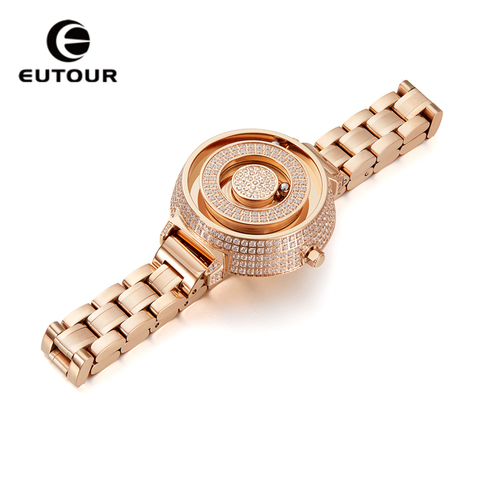 Eutour original new masonry dial women's fashion simple quartz watch stainless steel strap E035 ► Photo 1/6