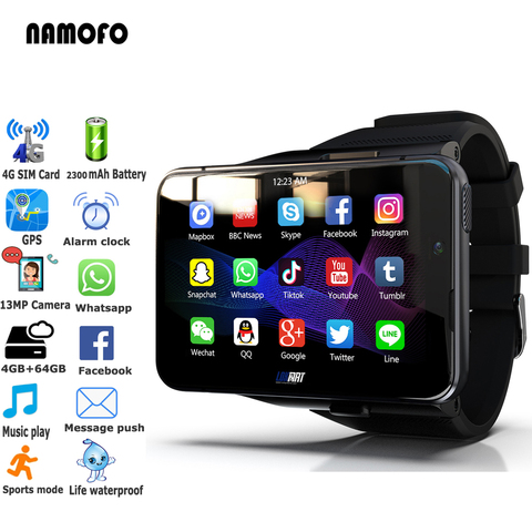 Newest 4G Smartwatch Men 4GB 64GB 2300mAh Big Screen 2.88'' GPS 1300W Dual Camera Video Waterproof Sport Tracker Smart Watches ► Photo 1/1