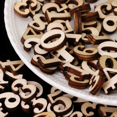 100Pcs Wooden 0-9 Numbers Embellishments 15mm Scrapbooking Card Making Craft DIY T8WE ► Photo 1/1