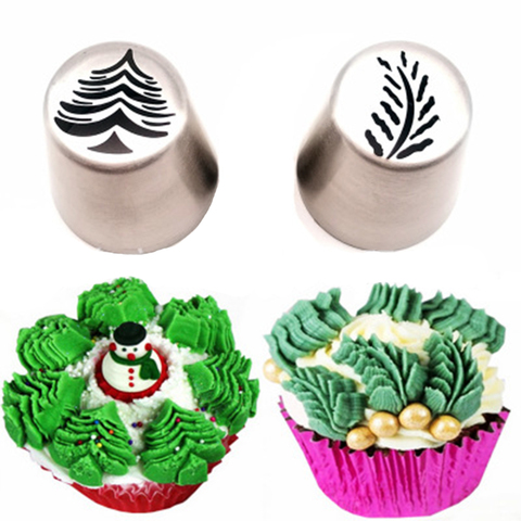 1Pc Stainless Steel Cake Nozzles Christmas Tree Leaf Pattern Baking Pastry Tips Cake Decorating Tools ► Photo 1/6