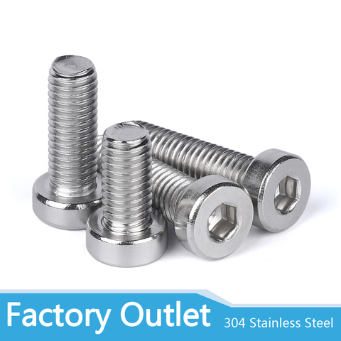 M3 M4 M5 M6 304 A2-70 Stainless Steel Din7984 Hex Hexagon Socket Thin Low Short Profile Head Allen Cap Screw Bolt L=4-40mm ► Photo 1/5