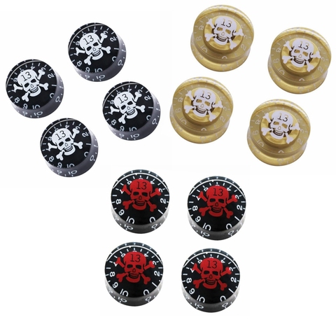 4 Pcs Skull Electric Guitar Bass Knobs Guitar Speed Control Volume Tone Knobs for LP SG TL ST Style Guitar ► Photo 1/5