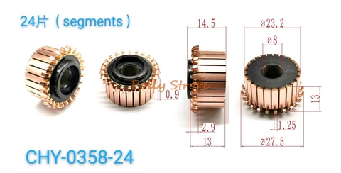 1pc 8 x 23.2 x 14.5mm 24P Copper Bars Alternator Electric Motor Commutator CHY-0358-24 ► Photo 1/1