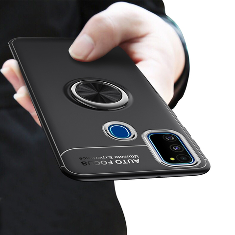 For Samsung Galaxy M21 Case Coque Galaxy M21Metal Finger Ring Holder Soft TPU Case For Samsung Galaxy M21 M215F Case Soft ► Photo 1/6