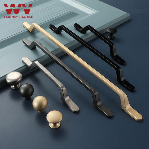 WV Pearl Gray Gold Cabinet Handles 192MM Solid Drawer Knobs Kitchen Cupboard Door Pulls Furniture Handle Cabinet Hardware 6021 ► Photo 1/6