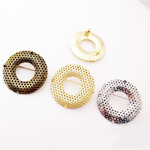 10pcs  3.85cm high quality Round brooch base with mesh copper brooch pin Blanks holder Back badge DIY Jewelry Finding ► Photo 1/6
