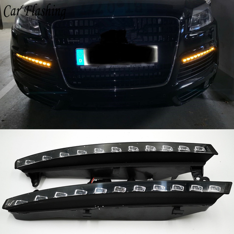 Car Flashing 2 pcs styling For Audi Q7 2006 - 2009 LED DRL Daytime Running Lights Daylight Waterproof Signal car Styling light ► Photo 1/6