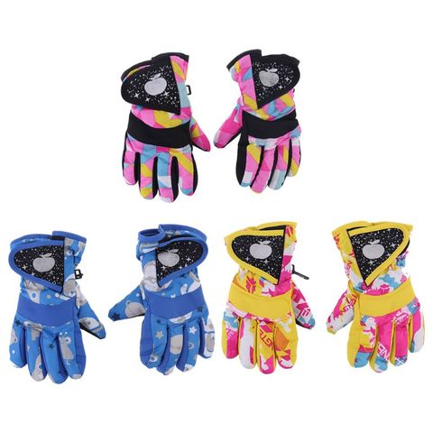 Waterproof Winter Skiing Snowboarding Gloves Warm Mittens For Kids Full-Finger Gloves Strap for Sports, Skiing, Cycling E06F ► Photo 1/6