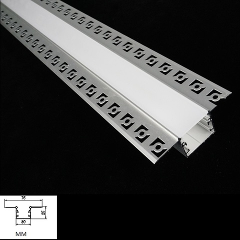 3Pieces Of 1M 3.3Ft Trimless Drywall Plaster Recessed 30 35 40 50 MM LED Aluminium Profile,Matte Diffuser Strip Embedded Channel ► Photo 1/6