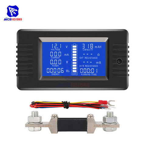 diymore PZEM-015 300A Shunt Battery Tester Voltage Amp Power Capacity Internal & External Resistance Residual Electricity Meter ► Photo 1/6